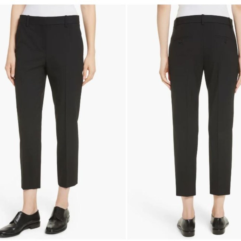 NEW THEORY Treeca Good Wool Blend Crop Suit Pants, Slim Stretch Workwear, Sz 10